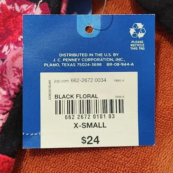 Arizona Blouse For Women Size XS Black Floral Stretch - Picture 4 of 8